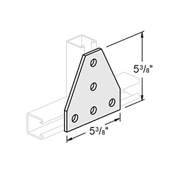 G-STRUT G219 FLAT TEE GUSSET PLATE 5 HOLE 5-3/