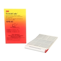 3M SPB-03 PRE-PRINTED WIRE MARKER BOOK BLACK P