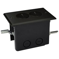 ALLIED FB-2DB FLOOR BOX RECT. DUPLEX DARK BRONZE