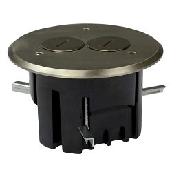 ALLIED FB-3N FLOOR BOX ROUND DUPLEX DEV NICKEL