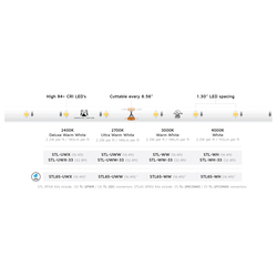 AME-LIGHT STL-WH-33 STD  GRADE TRULUX 24V 4000K 32.8-FT RL W/3 TL-CONKI