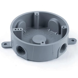 CARLON E365D-CAR RND WP T-BX 13.5CU PVC GRAY