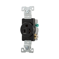 EAGLE 1877BK RECP SINGLE 20A 125V 2P3W SWI