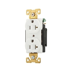 EAGLE AH5362W RECP DUP 20A125V 2P3W BRASS STRAP