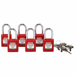 BRADY 105890 SFTY PADLOCK 1.5-IN RED KA 6/