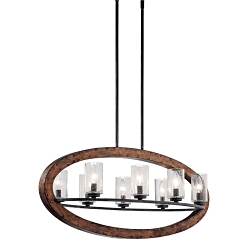 KICHLER 43191AUB LINEAR CHANDELIER 8LT AUBURN ST