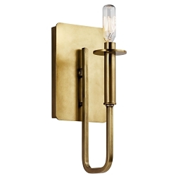 KICHLER 43363NBR WALL SCONCE 1LT NATURAL BRASS