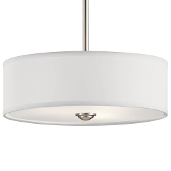 KICHLER 43675NI SEMI FLUSH 3LT BRSHD NCKL