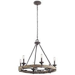 KICHLER 43823WZC CHANDELIER 6LT WEATHERED