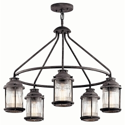 KICHLER 49667WZC OUTDOOR CHANDELIER 5LT W