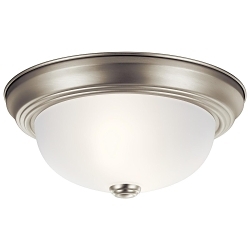 KICHLER 8111NI FLUSH MOUNT 2LT BRSHD NCKL