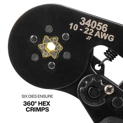 KLEIN 34056 RATCHETING FERRULE HEX CRIMPER 10 T