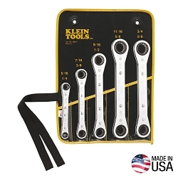 KLEIN 68221 RATCHETING BOX WRENCH SET 5-PIECE