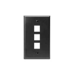 LEV 41080-3EP 3PORT QP WALLPLATE BK