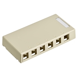 LEV 41089-6IP SURFACE MOUNT BOX 6-PORT IVORY