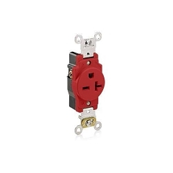 LEV 5461-R 250V SINGLE RECEPTACLE SELF GROUNDIN