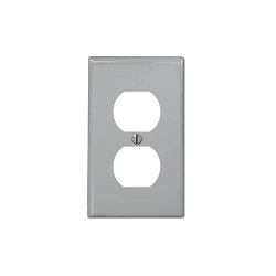 LEV 80703-GY GY WP 1G DUP OUTLET W/CAP SCR