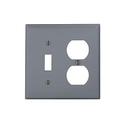 LEV 80705-GY GY WP 2G TGL SW/DUP OUTLET W/CAP
