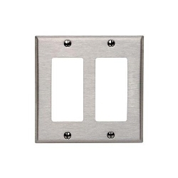 LEV 84409-40 2G SS DECORA WALLPLATE SATIN 3