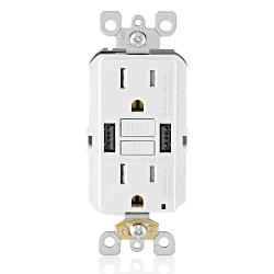 LEV GUSB1-W GFCI COMBO USB CHARGER