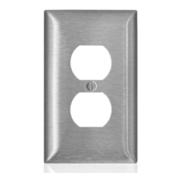 LEV SLJ8-C SS 1 GANG MID SIZE DUPLEX WALLPLAT
