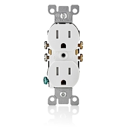 LEV T5320-W WH REC DUP TR 2POLE 3WI 15A125V