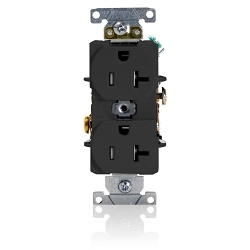 LEV T5362-E 20A 125V DUPLEX TR REC BLK