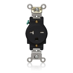 LEV T5461-E EB 20A-250V TR SINGLE OUTLET BACK/SI
