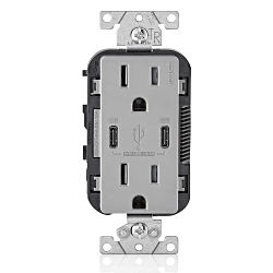 LEV T5635-G DECORA TYPE CC USB 15A 30W GRAY