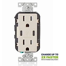 LEV T5635-T LA 15A TR RECPT USB TYPE CC CHRG