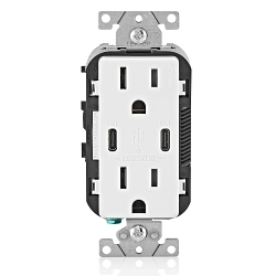 LEV T5637-W DECORA TYPE CC USB 15A 30W WHITE