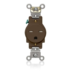 LEV T5661 15A-250V TR SINGLE OUTLET BACK/SIDE