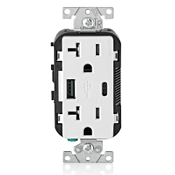LEV T5833-W DECORA TYPE AC USB 20A 25W  WHITE