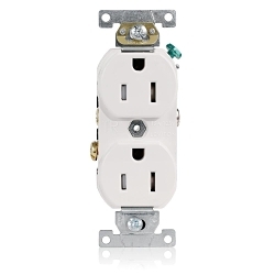 LEV TBR15-W WH REC DUP TR 2PO 3WI 5-15R 15A125V
