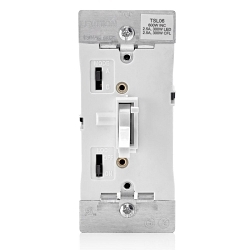 LEV TSL06-1LW WH TOGGLE SLIDE UNIV DIM 300W LED/