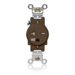 LEV W5461-T00 250V WR/TR SINGLE OUTLET BACK