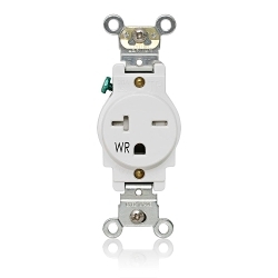 LEV W5461-T0W 250V WR/TR SINGLE OUTLET BACK