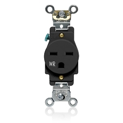 LEV W5661-E 15A-250V WR SINGLE OUTLET BACK/SIDE