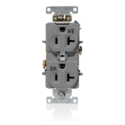 LEV WBR20-GY GY WR DUPLEX REC 2P3W GROUND 2