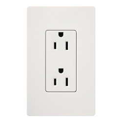 LUTRON CAR-15-WH CLARO 15A DUPLEX RECEPTACLE DE