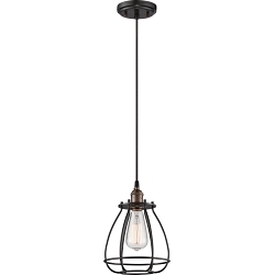 SATCO 60-5501 VINTAGE 1 LIGHT CAGED PENDANT VINT