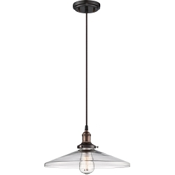 SATCO 60-5508 VINTAGE 1 LIGHT PENDANT WITH CLEAR