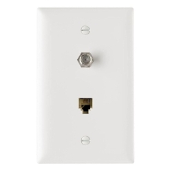 P&S TPTELTV-W 1 TELE/1 F TYPE COAX IN 1G TP PLT
