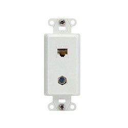 P&S WP3215-WH-V1 2PT DECO W/ 1 F-CONN & 1 CAT