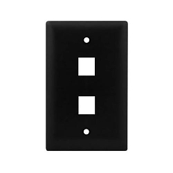 P&S WP3402-BK 1G WALL PLATE 2-PORT BK (M10)