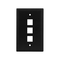 P&S WP3403-BK 1G WALL PLATE 3-PORT BK (M10)