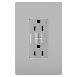 P&S 1597-GRY RADIANT SLF TST DUP GFCI 15A 125