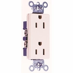 P&S 26252-W DECOR RECP 15A 125V S+B WIRE WH
