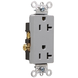 P&S 26342-GRY DECO DUP RECEP 20A 125V S-WIRE GR