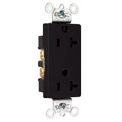 P&S 26352-BK DECO DUP RECEP 20A 125V B+S WIRE